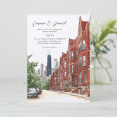 Invitation Mariage sur la skyline de Chicago (Debout devant)