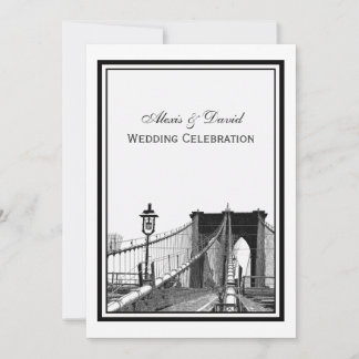 Invitation Mariage sur la skyline de NYC Brooklyn Bridge #2