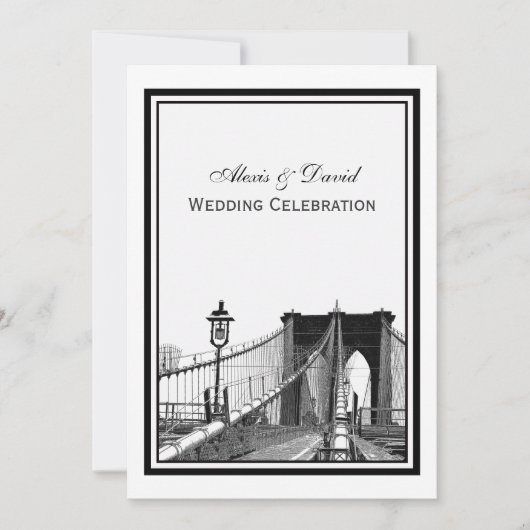 Invitation Mariage sur la skyline de NYC Brooklyn Bridge #2 (Devant)