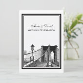 Invitation Mariage sur la skyline de NYC Brooklyn Bridge #2 (Debout devant)