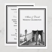 Invitation Mariage sur la skyline de NYC Brooklyn Bridge #2 (Devant / Derrière)