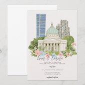 Invitation Mariage sur la skyline de Washington DC (Devant / Derrière)