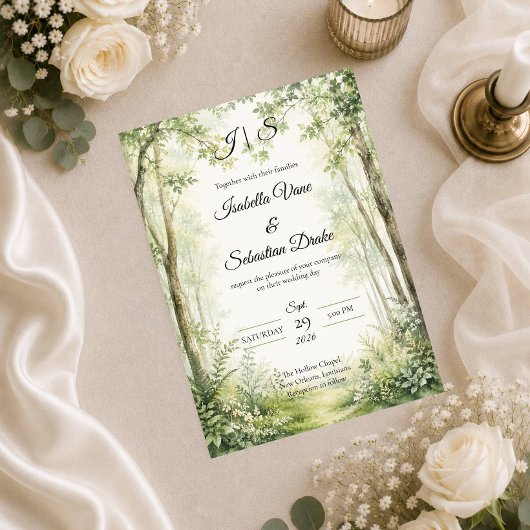 Invitation Mariage sur le chemin forestier
