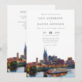 Invitation Mariage sur le front de rivière de Nashville avec (Devant / Derrière)