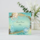 Invitation Mariage sur le thème de la plage - fête élégante (Debout devant)