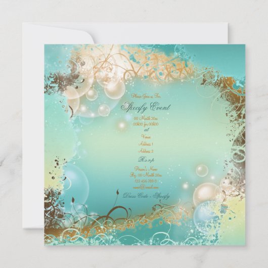 Invitation Mariage sur le thème de la plage - fête élégante (Dos)