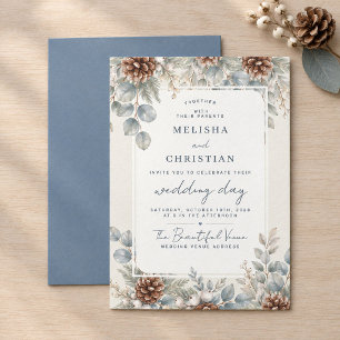Invitation Mariage sur le thème de l'hiver "Botanique d'hiver