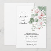 Invitation Mariage sur le thème de l'orchidée Boho rose (Devant / Derrière)