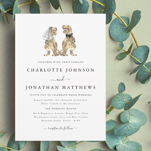 Invitation Mariage sur le thème des dinosaures