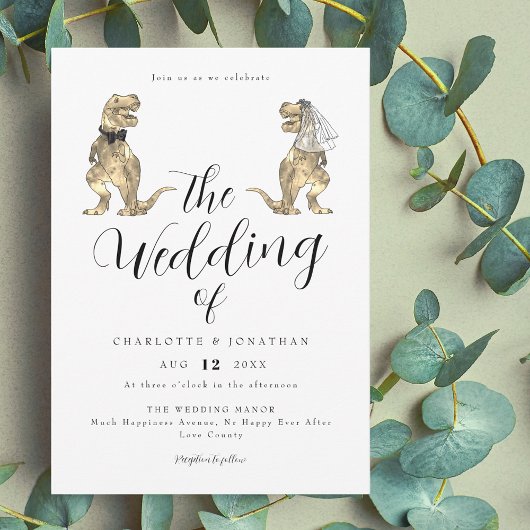 Invitation Mariage sur le thème des dinosaures