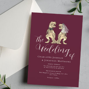 Invitation Mariage sur le thème des dinosaures Bourgogne Ivoi