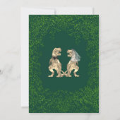 Invitation Mariage sur le thème des dinosaures Vert et Or (Dos)
