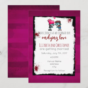Invitation Mariage sur le thème des zombies - Illustration d'