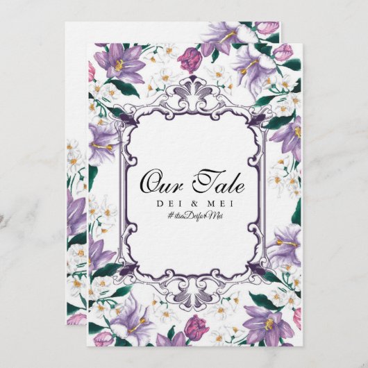 Invitation Mariage sur le thème du conte de fée (Devant / Derrière)