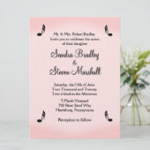 Invitation Mariage sur le thème musical rose (Debout devant)