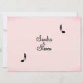Invitation Mariage sur le thème musical rose (Dos)