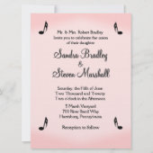 Invitation Mariage sur le thème musical rose (Devant)