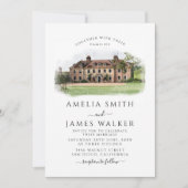 Invitation Mariage sur mesure à l'aquarelle dans un lieu uniq (Devant)