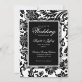 Invitation Mariage sur mesure en damas noir et blanc (Devant)
