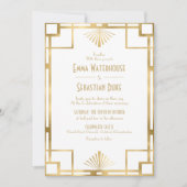 Invitation Mariage sur mesure Great Gatsby Art Déco (Devant)