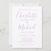 Invitation Mariage sur mesure Lavande Lilas (Devant)