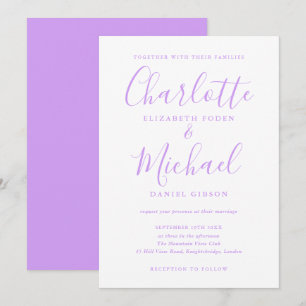 Invitation Mariage sur mesure Lavande Lilas