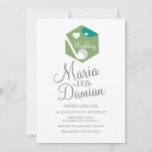 Invitation Mariage sur un terrain de golf en gazon (Devant)