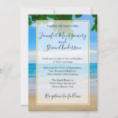 Invitation Mariage sur une île de vacances de plage tropicale (Devant)