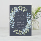Invitation Mariage sur vigne d'azur ardoise (Debout devant)