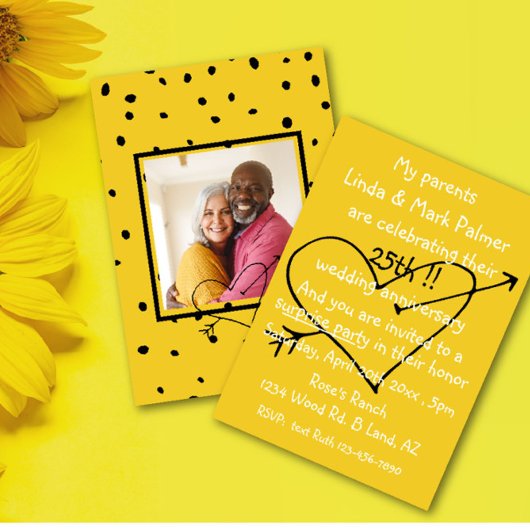 Invitation Mariage surprise Anniversaire Fun Party Photo