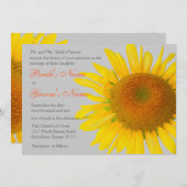 Invitation Mariage Susnflower 2 (Devant / Derrière)