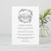 Invitation mariage Swans Elegant Aquarelle (Debout devant)