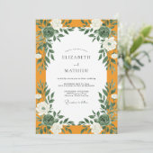Invitation Mariage Tagète Eucalyptus (Debout devant)
