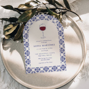 Invitation Mariage Talavera Bleu Vin Rouge Enterrement de Vie
