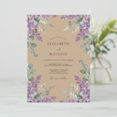 Invitation Mariage Tan Améthyste Wisteria (Debout devant)