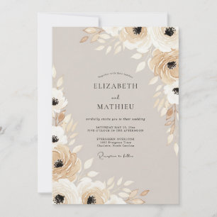 Invitation Mariage Tan Bloom
