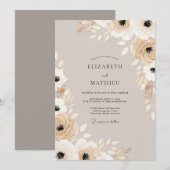 Invitation Mariage Tan Bloom (Devant / Derrière)