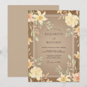 Invitation Mariage Tan Cream Lily (Devant / Derrière)