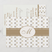 Invitation Mariage Tan et Blanc avec Monogramme (Devant / Derrière)