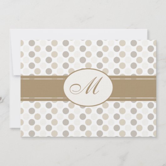 Invitation Mariage Tan et Blanc avec Monogramme (Devant)