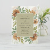 Invitation Mariage Tan Organique Automnal (Debout devant)