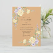 Invitation Mariage Tan Pétale de Lilas (Debout devant)