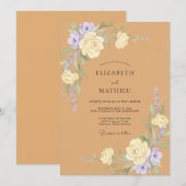 Invitation Mariage Tan Pétale de Lilas (Devant / Derrière)