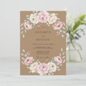 Invitation Mariage Tan Renoncule Eucalyptus (Debout devant)