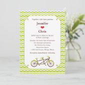 Invitation Mariage Tandem Bike (Green Chevron) (Debout devant)