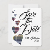 Invitation Mariage Tartan Date à Sauvegarder (Devant)