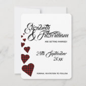 Invitation Mariage Tartan Rouge Save The Date (Dos)
