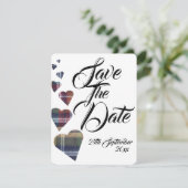 Invitation Mariage Tartan, Sauvegarder la Date (Debout devant)