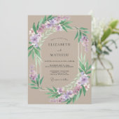 Invitation Mariage Taupe Améthyste Peint (Debout devant)