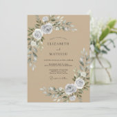 Invitation Mariage Taupe Argent Rosé (Debout devant)